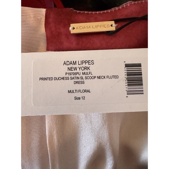 Adam Lippes Duchess Satin Fluted Dress Floral Print Structured Size 12 $2190 - Picture 13 of 16